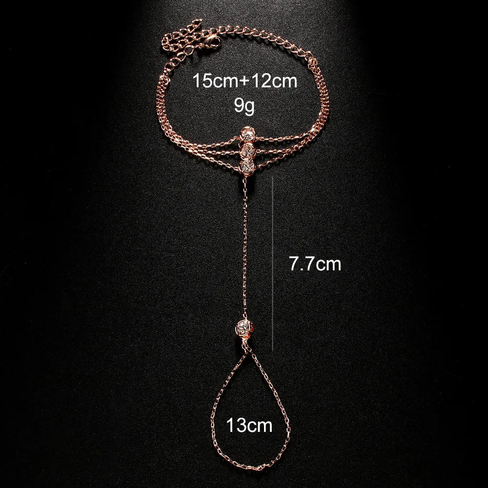 Multi-layered Bracelets Hand Jewelry for Women Trendy Simple Thin Chain Finger Bracelet Jewelry Accessories