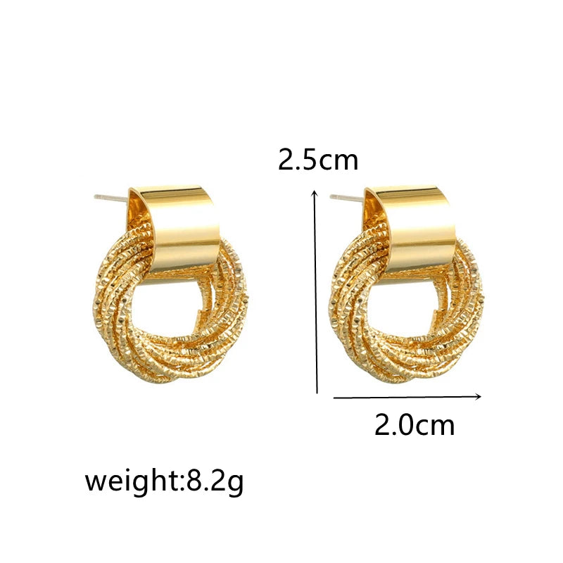 Vive Amari's Metallic Gold Color Multiple Small Circle Pendant Earrings New Jewelry Fashion Wedding Party Earrings For Woman Gift