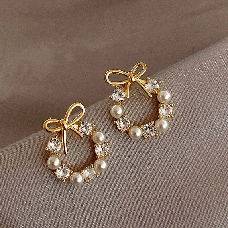 Vive Amari's Metal Gold Color Multiple Small Circle Stud Earrings for Women Jewelry Fashion Wedding Party Earrings Jewelry Gifts