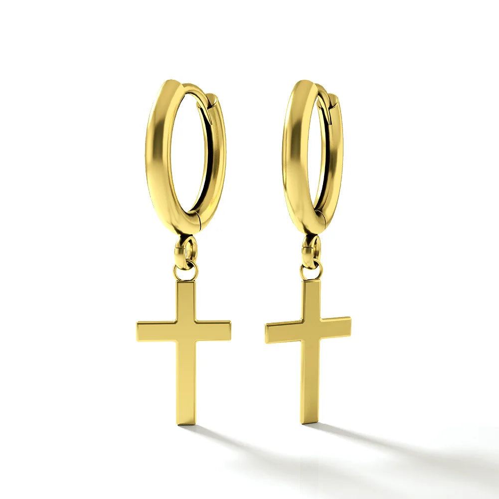 Gold Color Dangle Earrings with Shiny Zircon Decor Elegant Minimalist Double Loop Design Hoop Earrings Jewelry Gift for Women