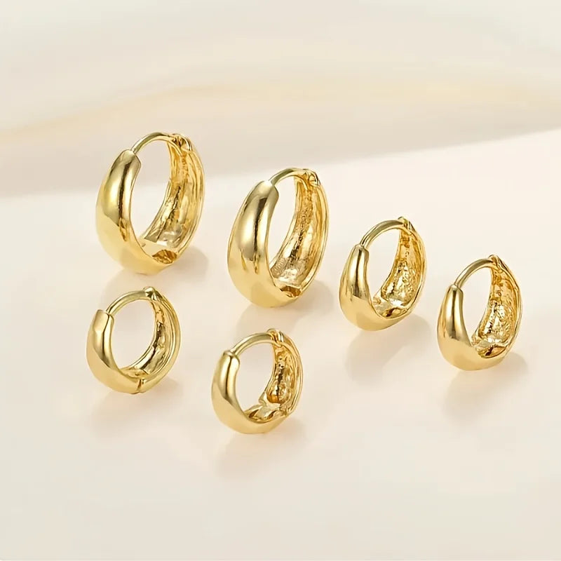Three earrings, elegant, sexy and cute, made of copper for a lady, paired with a simple, everyday, party, wedding, gold and silv