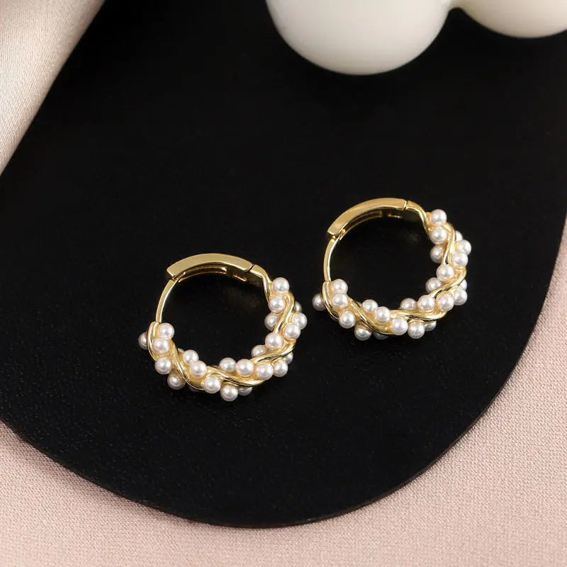 Vive Amari's Metal Gold Color Multiple Small Circle Stud Earrings for Women Jewelry Fashion Wedding Party Earrings Jewelry Gifts