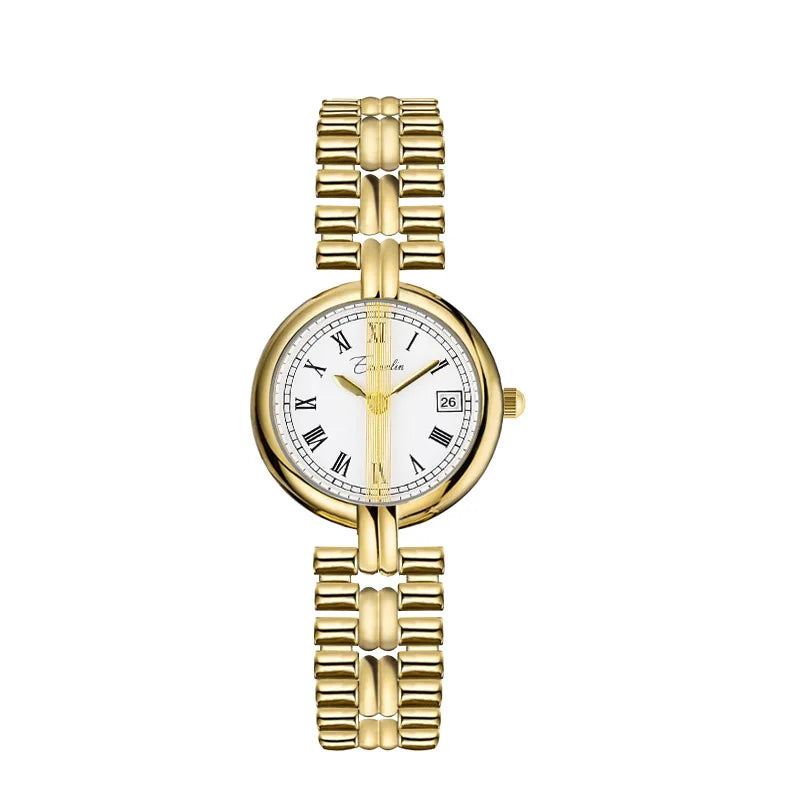 Vintage small gold watch round dial bracelet quartz watch stainless steel elegant woman watch for women gift Relogio Feminino