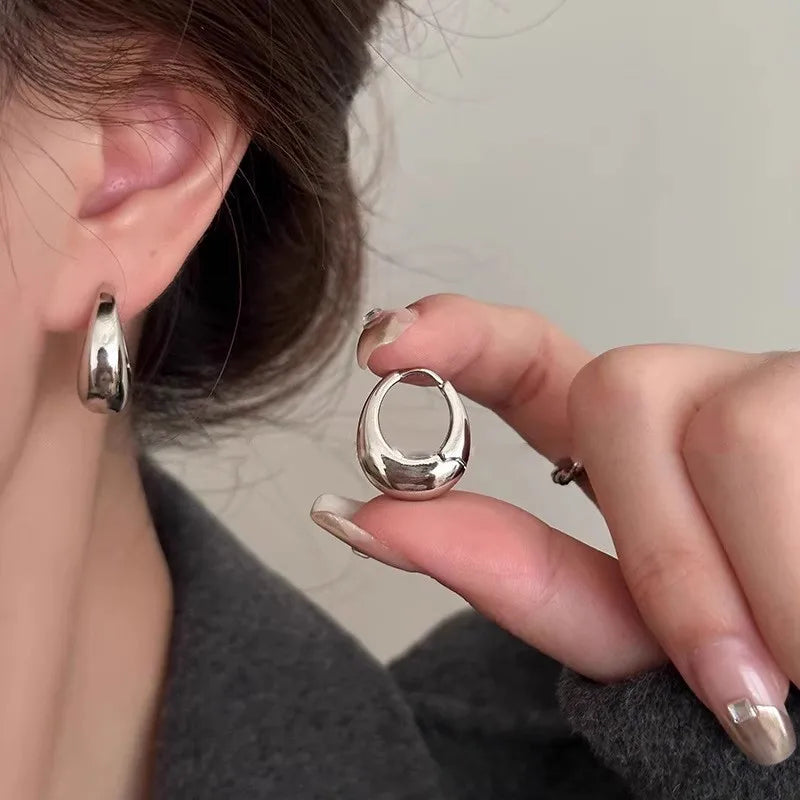 Gold SIlver Color Knot Hoop Earring for Women Fashion Shiny Plating Trendy Twist Stud Earring Stud Cute Daily Wear Jewelry Gifts