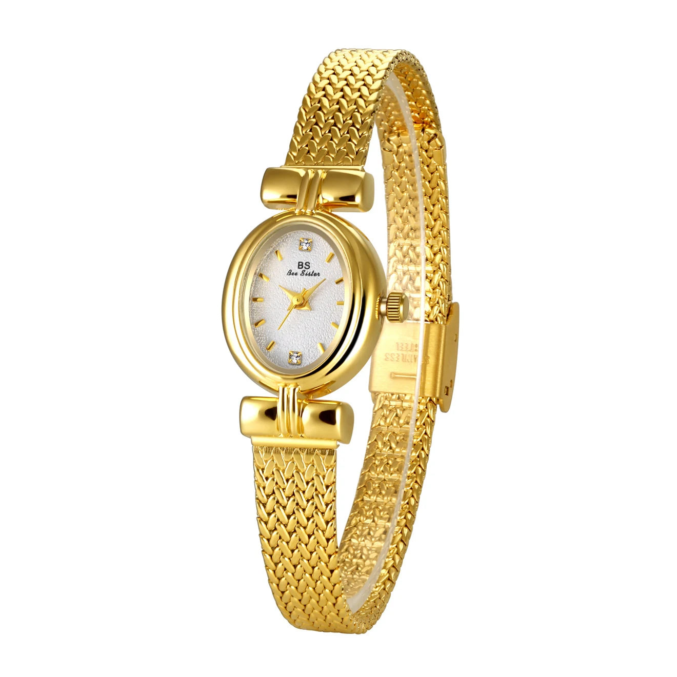 New Ladies Watches Vintage Luxury High Quality Gold Oval Small Wrist Watch Gift Women 2024 Fashion Golden Quartz Wristwatch