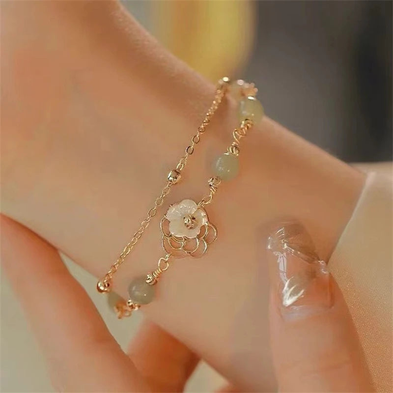 Sparkling Bracelet For Women Double-deck Silver Color Adjustable Hand Chain Fine Fashion Jewelry Wedding Party Gift Accessories