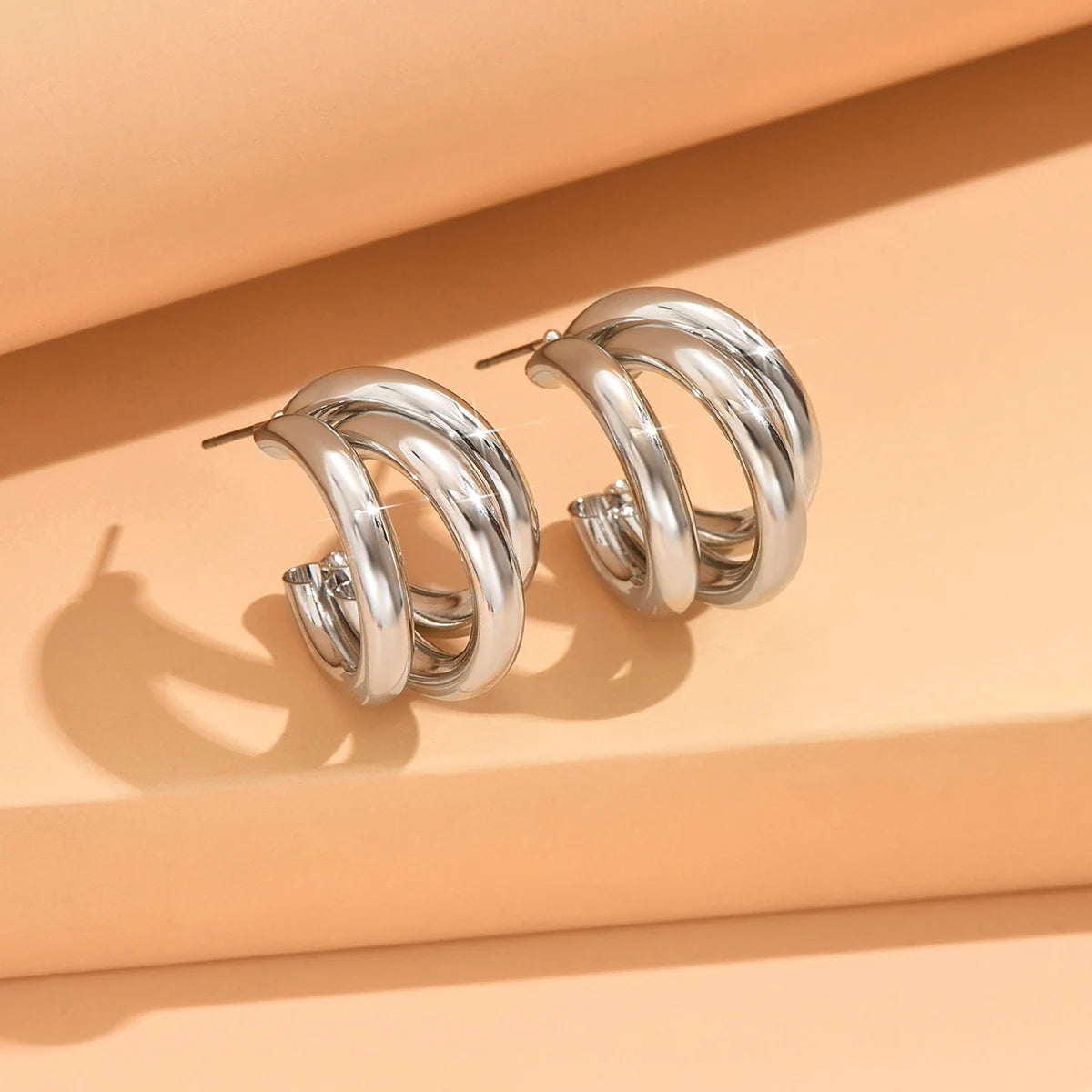 Elegant Gold Color Circled Hoop Earring for Woman Metal Elegant Vintage Geometric Statement Luxury Earrings Party Jewelry Gifts