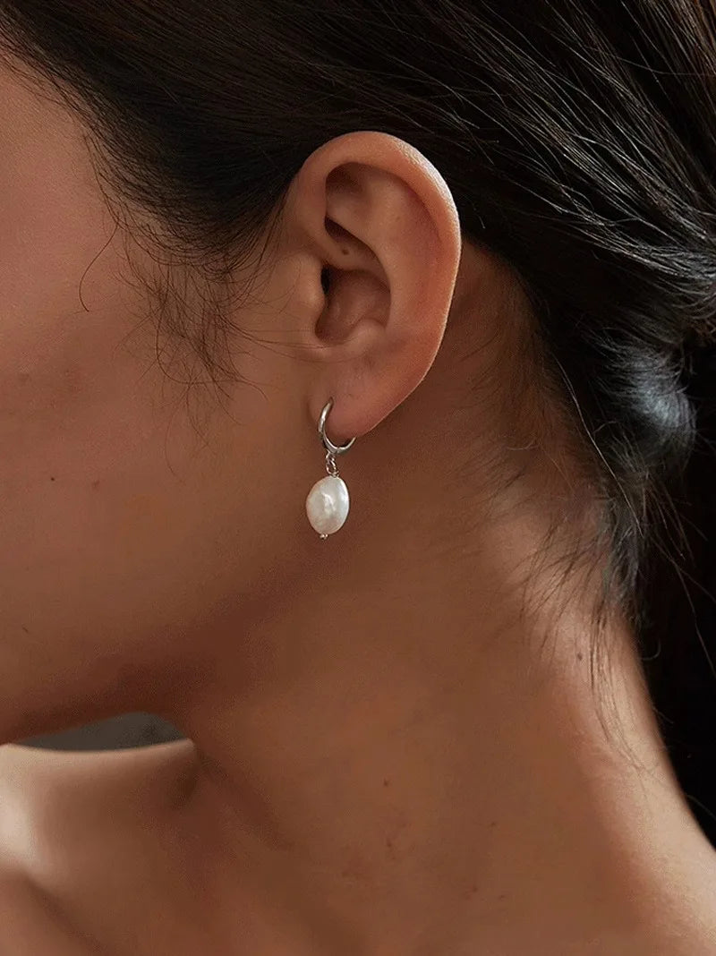 Gold Plated Silver Plated Pearl Earrings with Pearl Dangle Earrings For Women Fashion Jewelry For Women Wedding Gift For Women