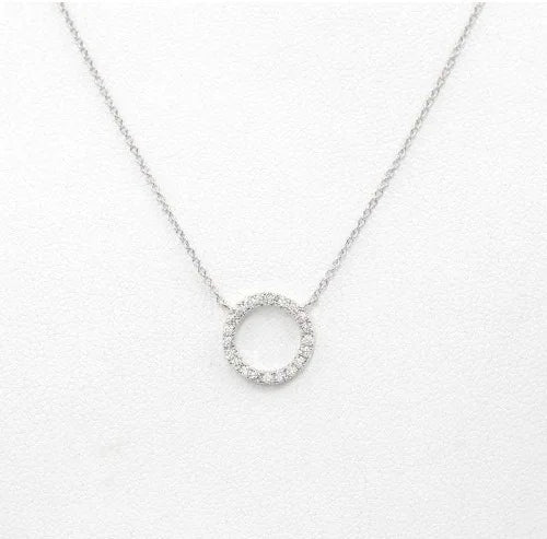 Fashion Trend Elegant Jewelry Simple Crystal Circle Pendant Necklace Golden Color Unquie Women Necklace Party Gift