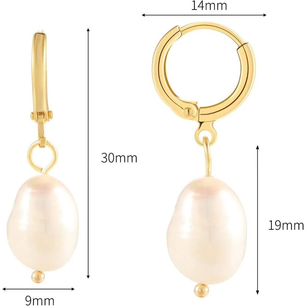 Gold Plated Silver Plated Pearl Earrings with Pearl Dangle Earrings For Women Fashion Jewelry For Women Wedding Gift For Women