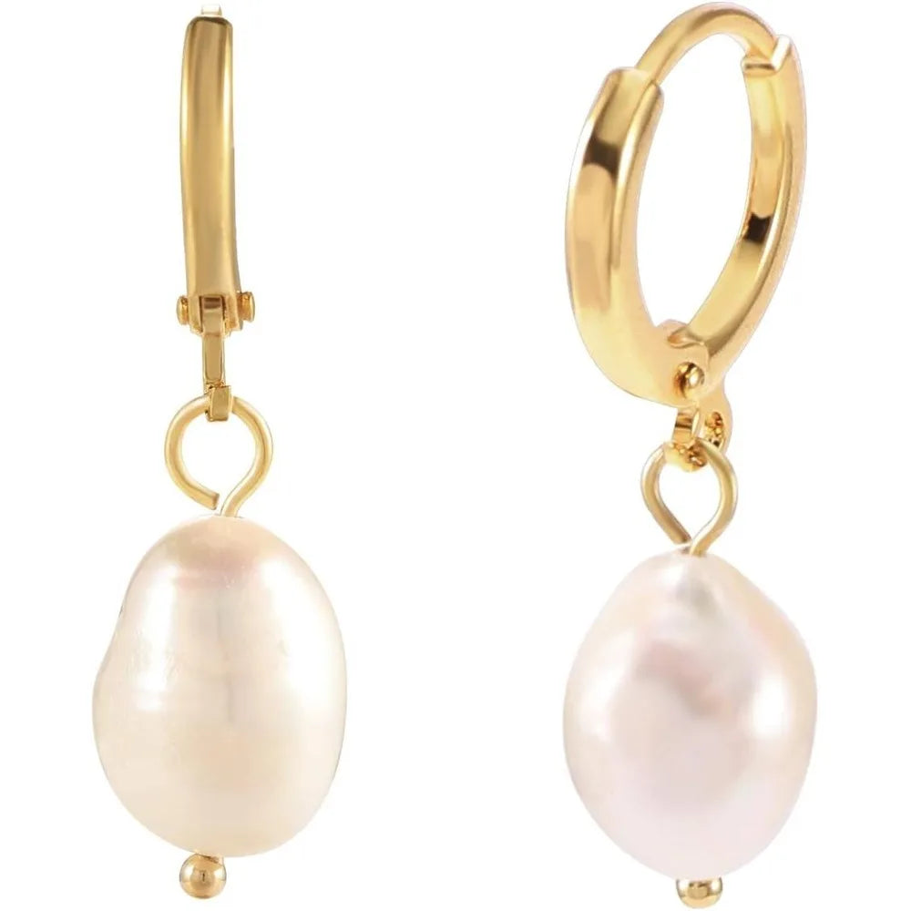 Gold Plated Silver Plated Pearl Earrings with Pearl Dangle Earrings For Women Fashion Jewelry For Women Wedding Gift For Women