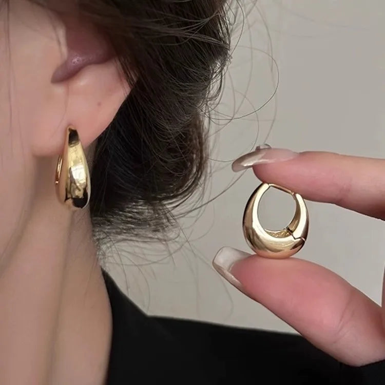 Gold SIlver Color Knot Hoop Earring for Women Fashion Shiny Plating Trendy Twist Stud Earring Stud Cute Daily Wear Jewelry Gifts