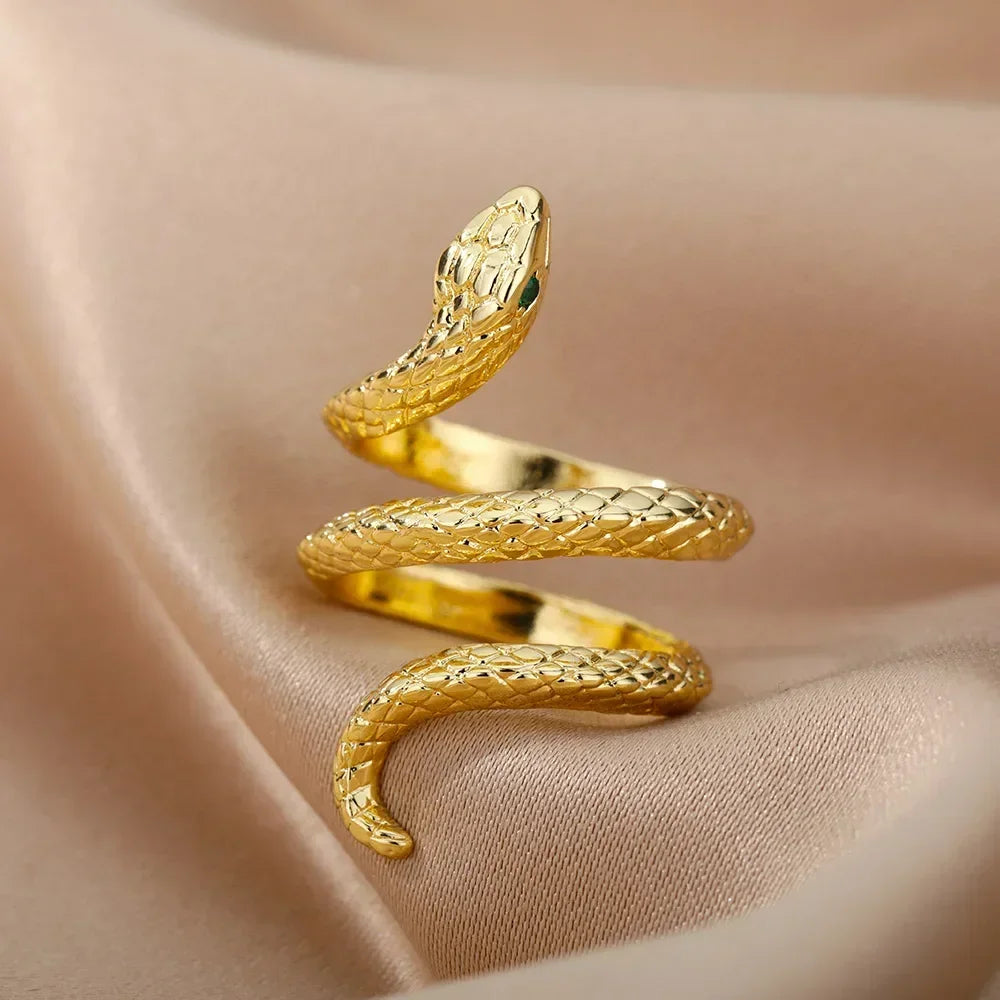 Stainless Steel Rings for Women Aesthetic Heart Gold Color Rings Vintage Waterproof Wedding Jewelry Prom Accessories Gift