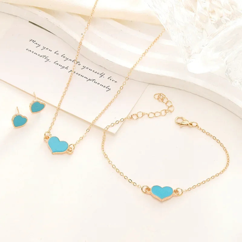 5-Piece Gold Heart Jewelry Set – Vive Amari & Co.