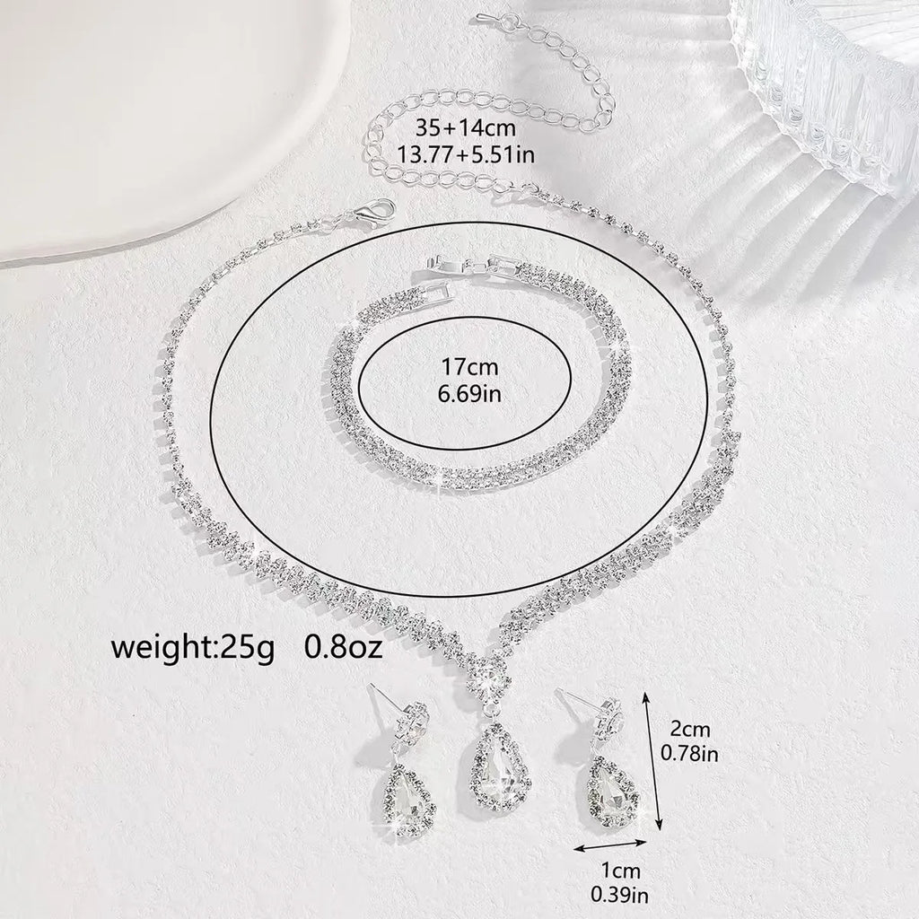 Vive Amari's Jewelry Set for Women, Earrings, Necklace, Bracelet, Three-Piece Jewelry Set, Luxurious and High-End Accessories
