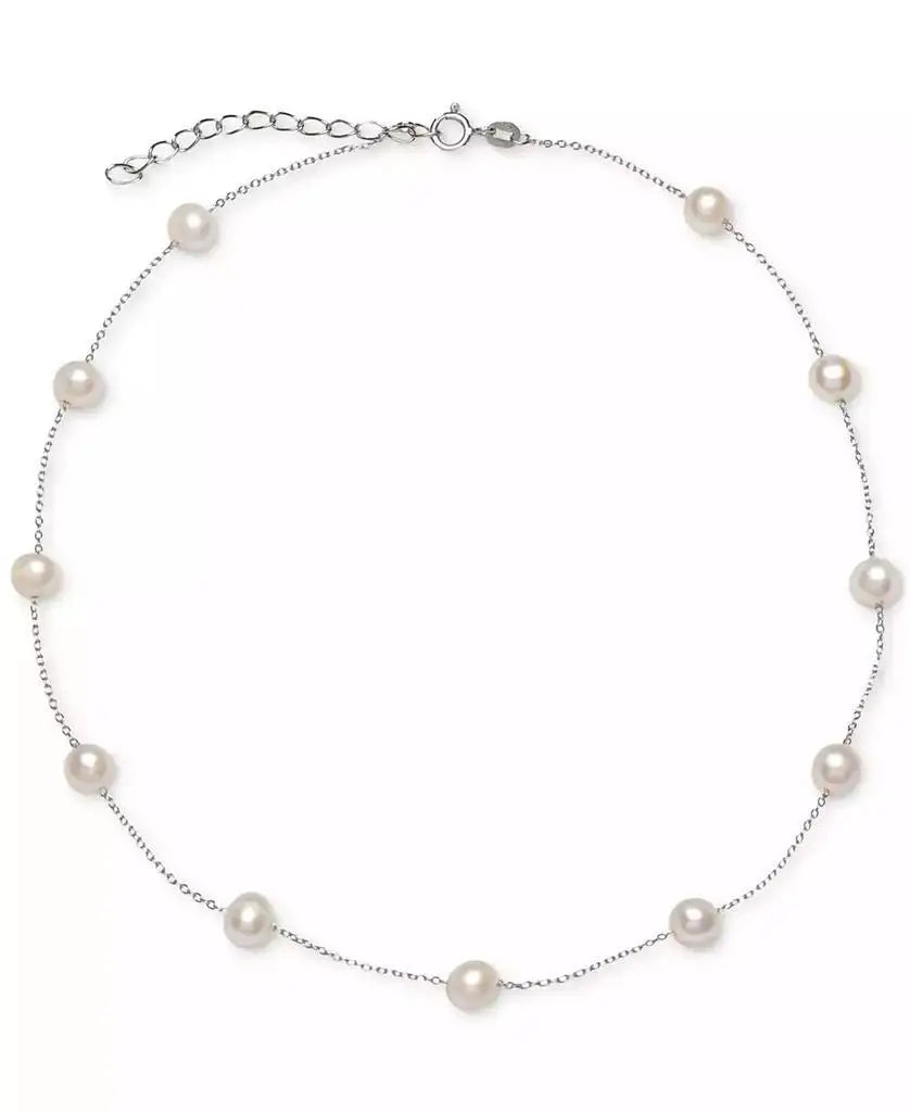 2-Pc. Set Cultured Freshwater Pearl (6-1/2 - 7mm) Collar Necklace & Matching Stud Earrings