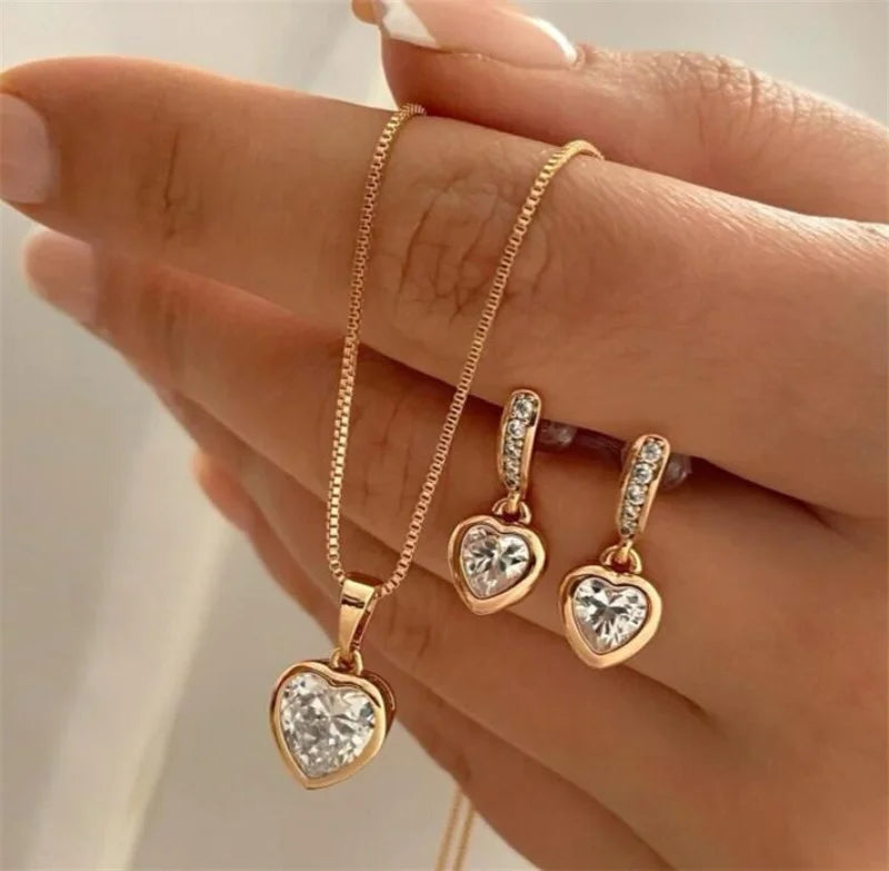 3-Piece Pearl Jewelry Set – Elegant Round Pearl Necklace & Earrings for Women