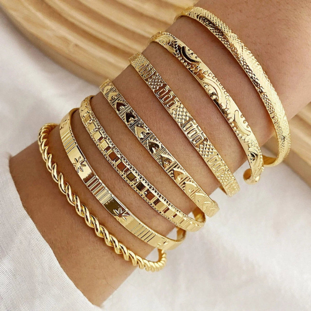 7-Piece Gold Bracelet Set – Vive Amari & Co.