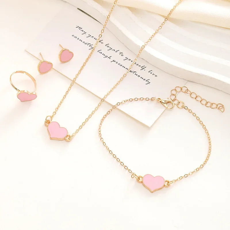 5-Piece Gold Heart Jewelry Set – Vive Amari & Co.