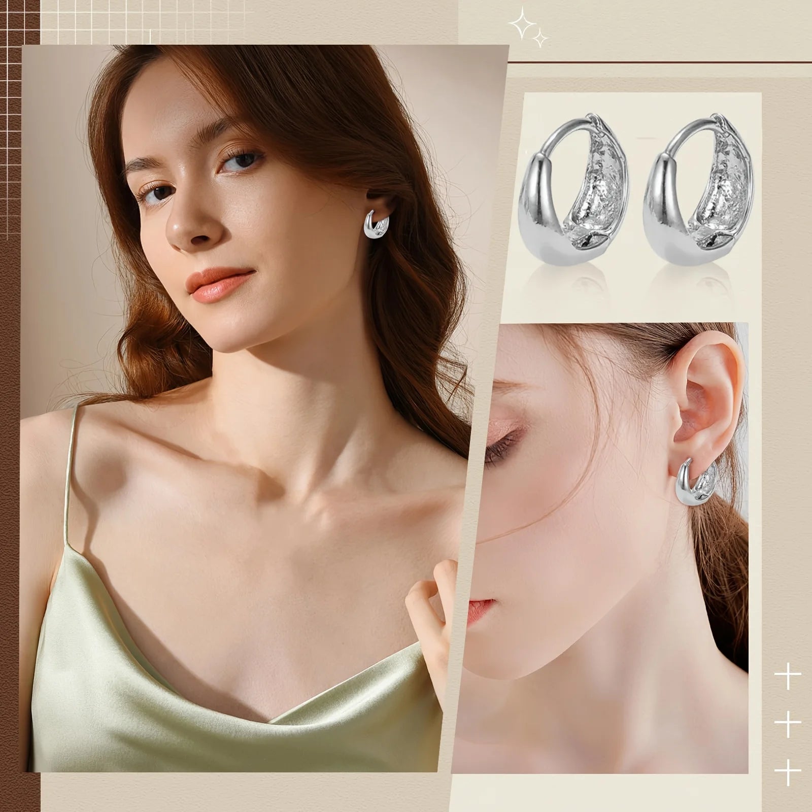 3-Piece Gold & Silver Earring Set – Vive Amari & Co.