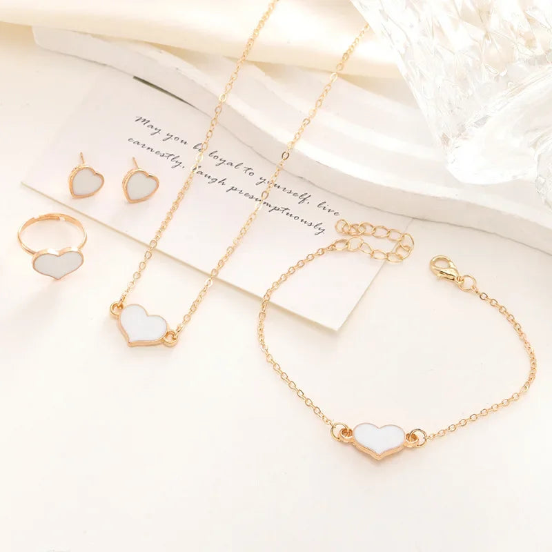 5-Piece Gold Heart Jewelry Set – Vive Amari & Co.